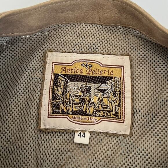 Vintage Vera Pelle Womens 8 Jacket Antica Pelleria Real Italian Leather Silk - Picture 3 of 16